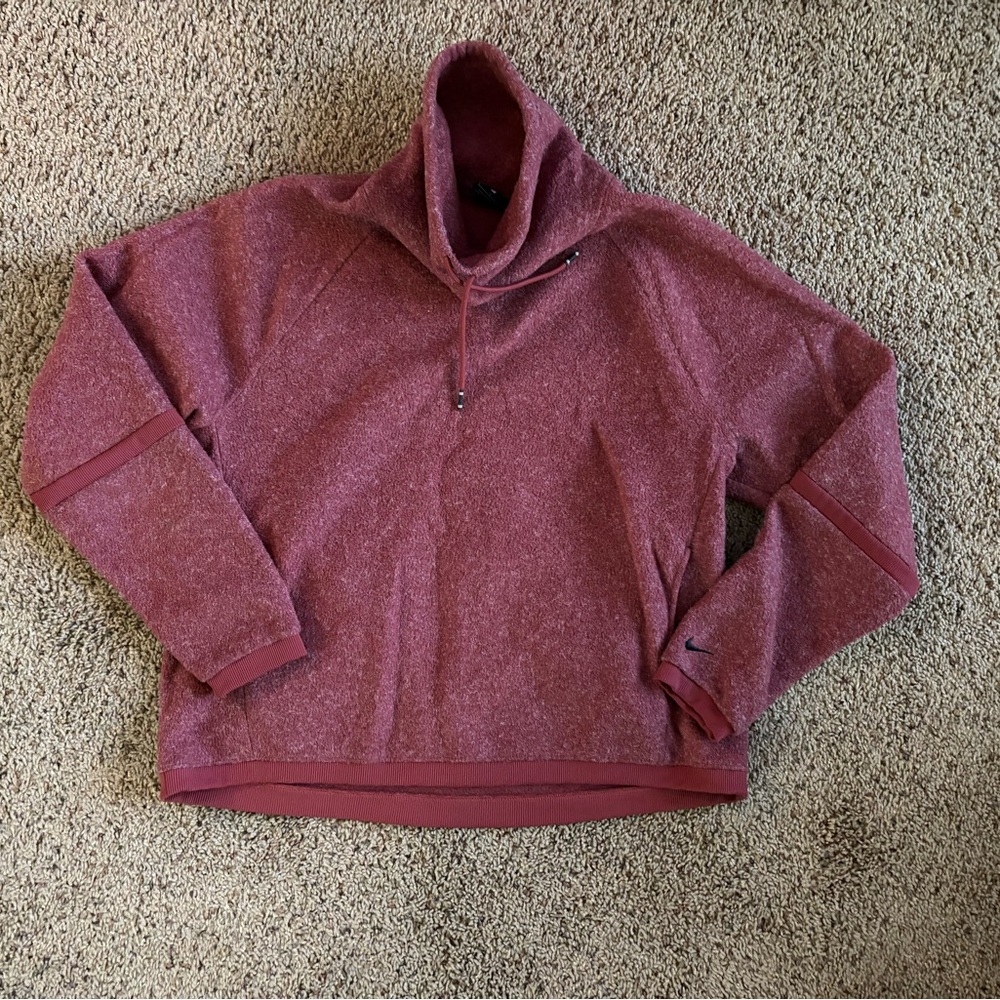 Nike Maroon Fleece Funnel Neck Sweatshirt